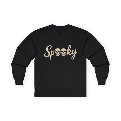 Black long sleeve shirt with vintage Spooky skull Halloween graphic – Antler & Ivy