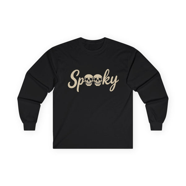 Black long sleeve shirt with vintage Spooky skull Halloween graphic – Antler & Ivy
