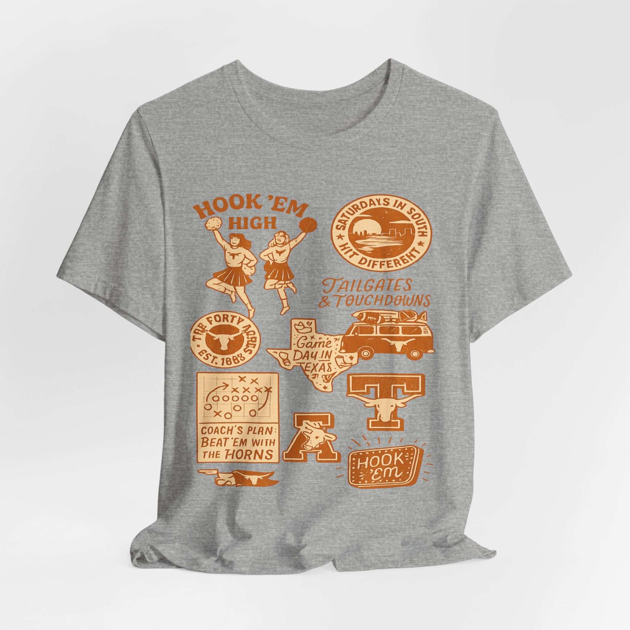 “Texas Longhorns Retro Doodle Game Day  T-Shirt –.