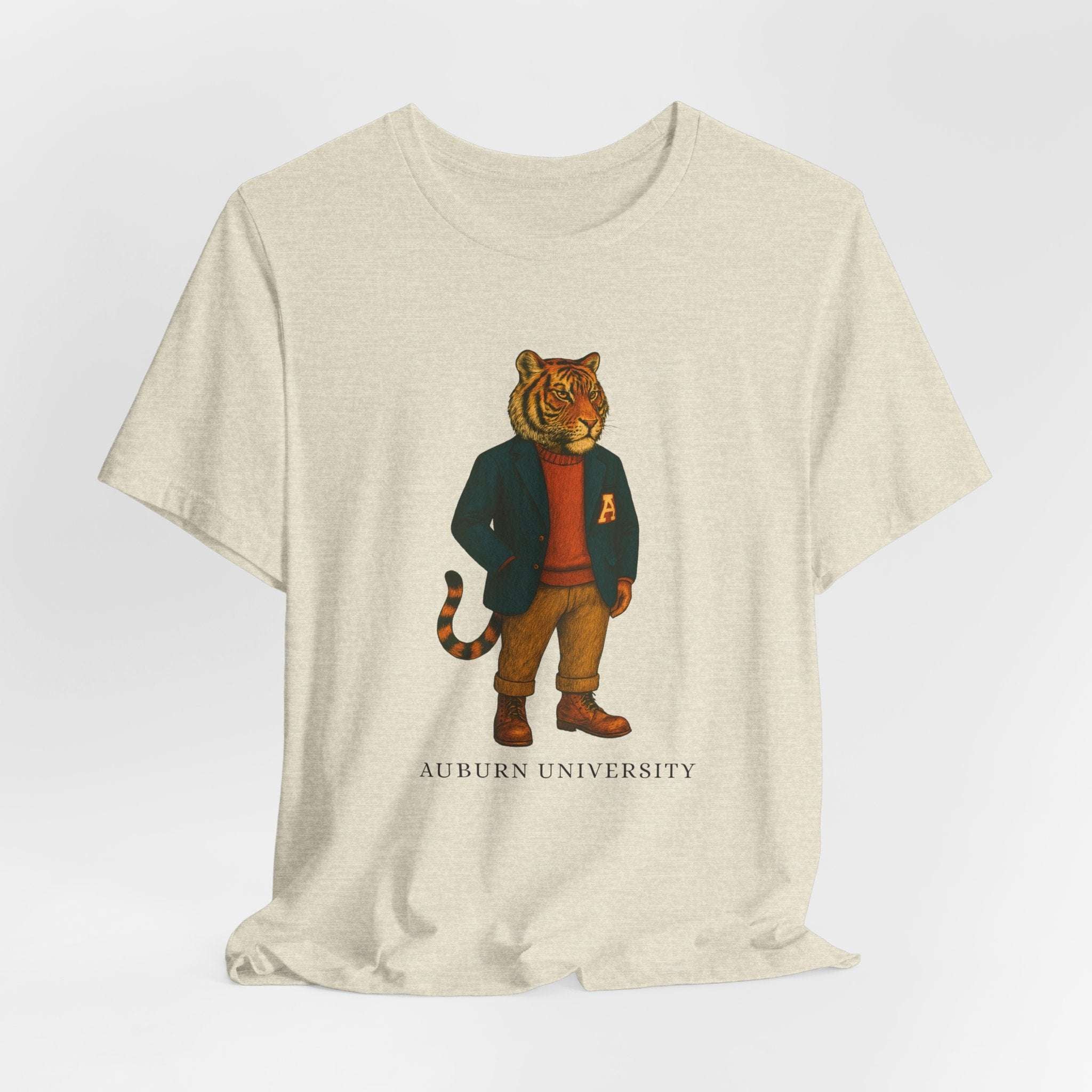 “Auburn University Preppy Tiger T-Shirt – Vintage Old Money Aubie Game Day Shirt”.