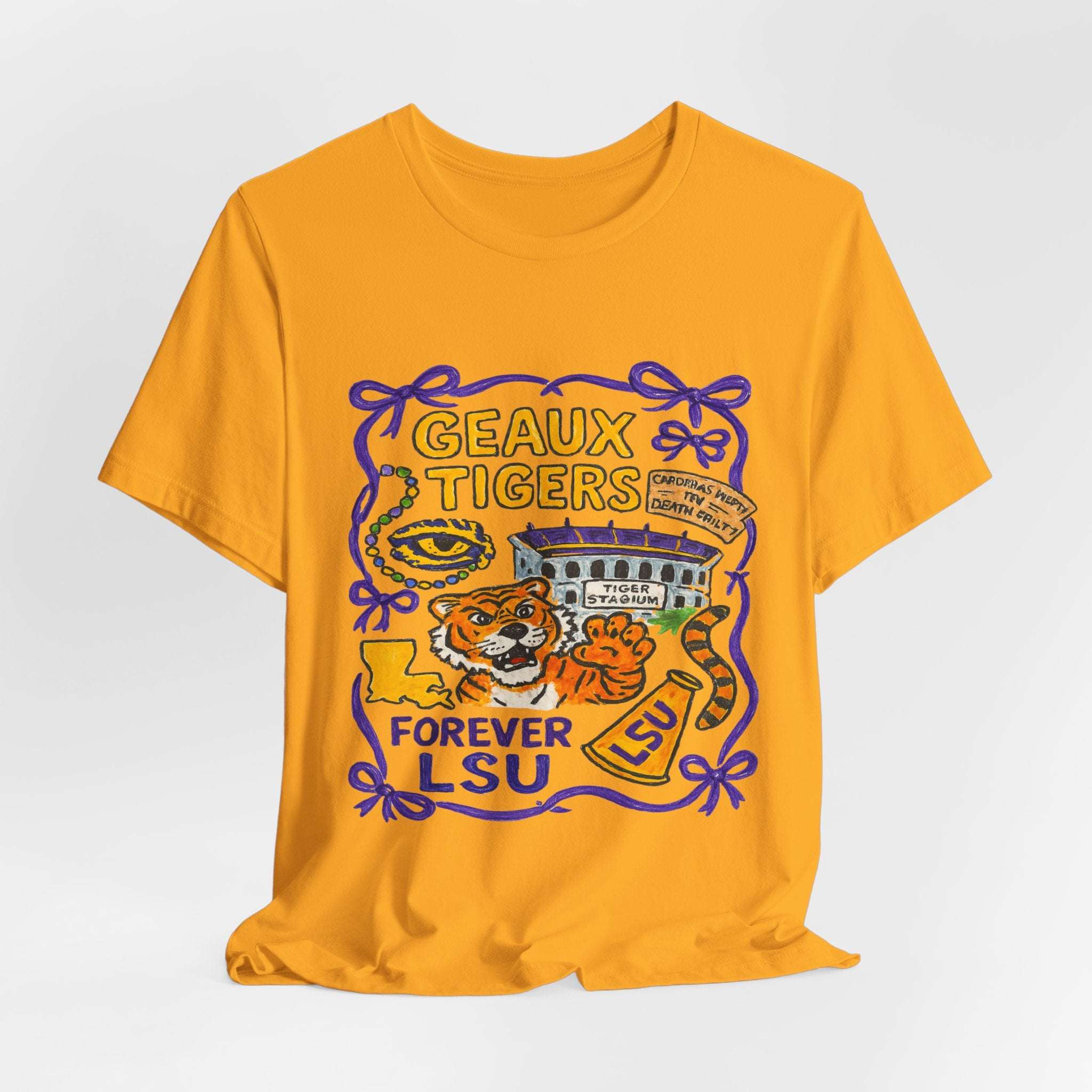 “LSU Tigers Geaux Tiger Stadium Collage Game Day Shirt”.