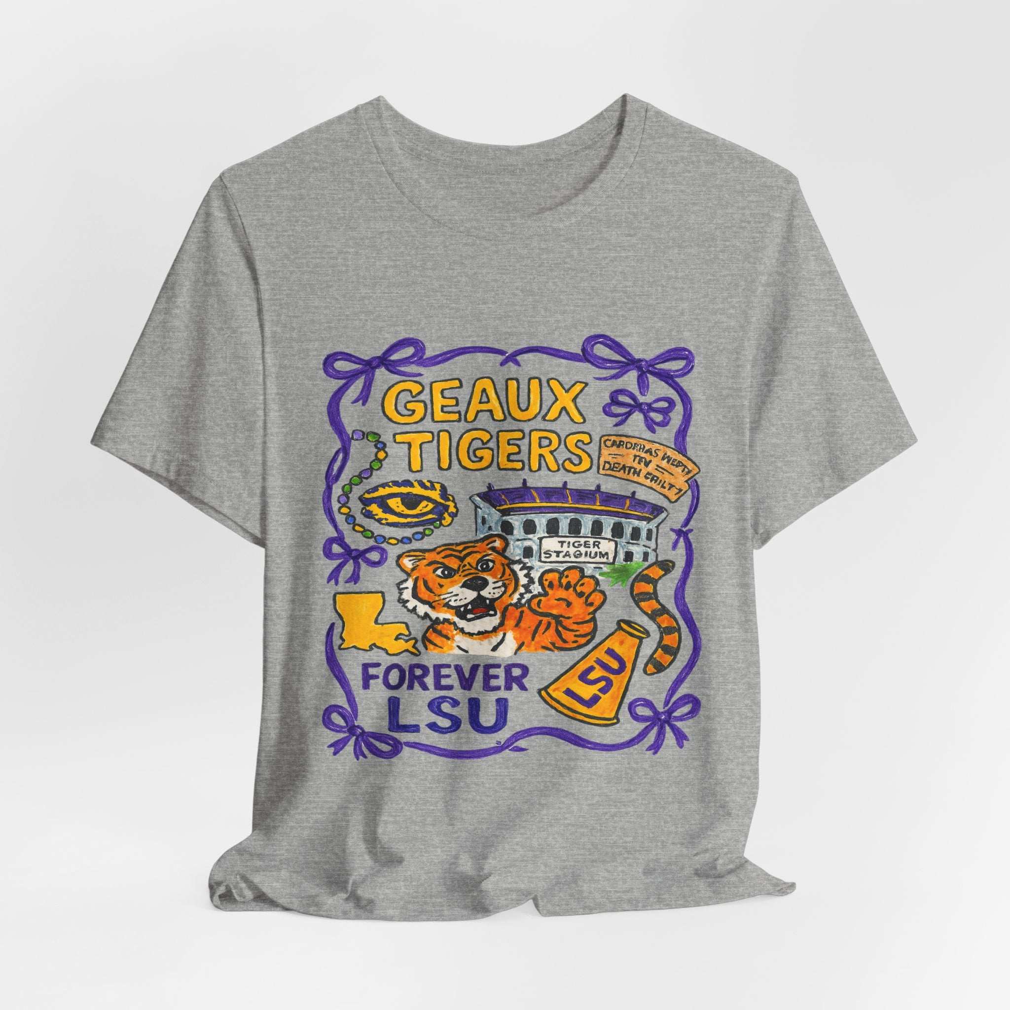 “LSU Tigers Geaux Tiger Stadium Collage Game Day Shirt”.