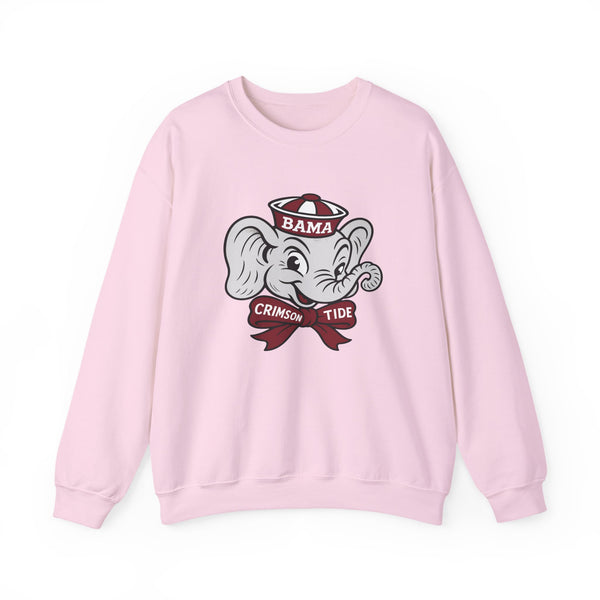 Unisex Alabama gameday sweatshirt in white with retro mascot design for men and women