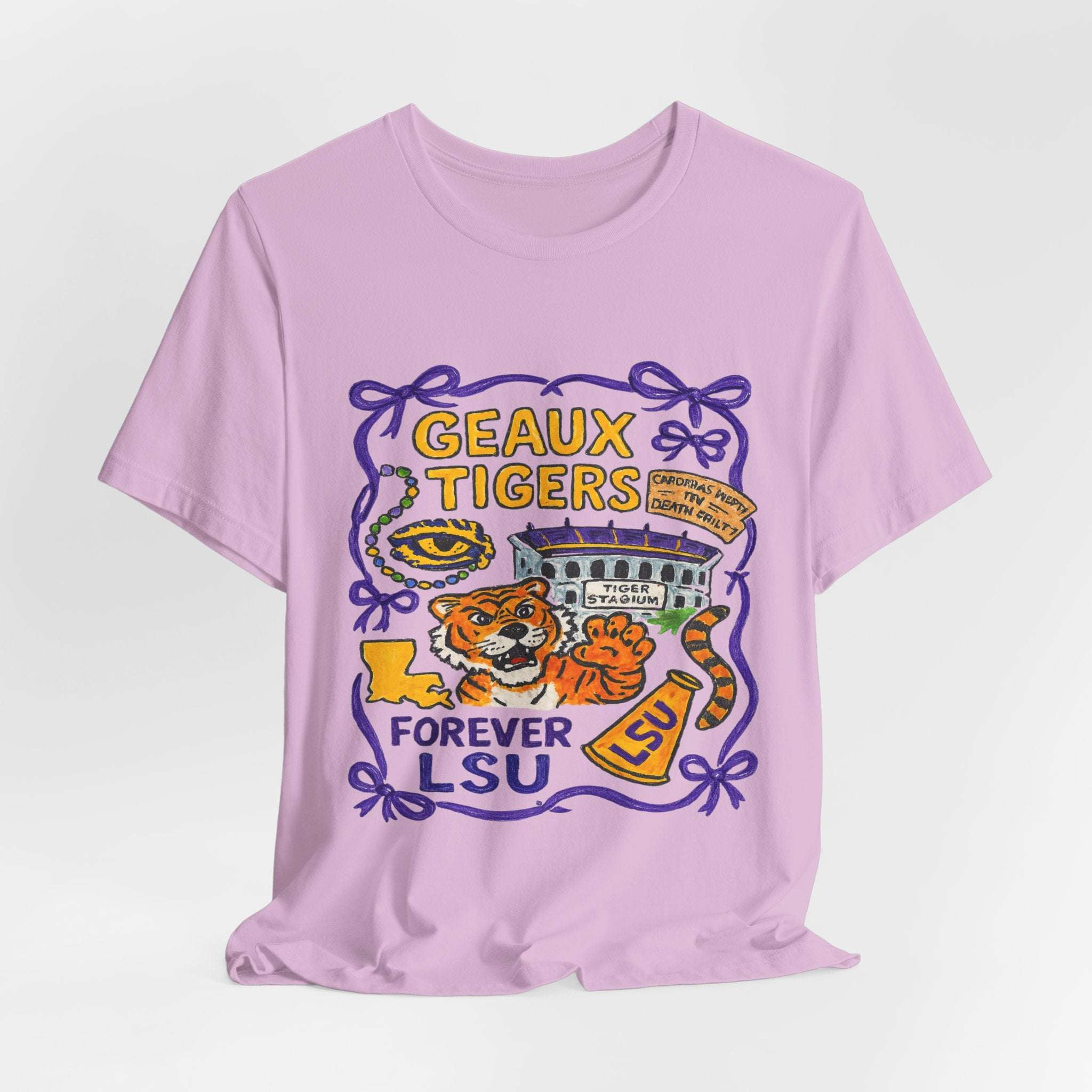 “LSU Tigers Geaux Tiger Stadium Collage Game Day Shirt”.