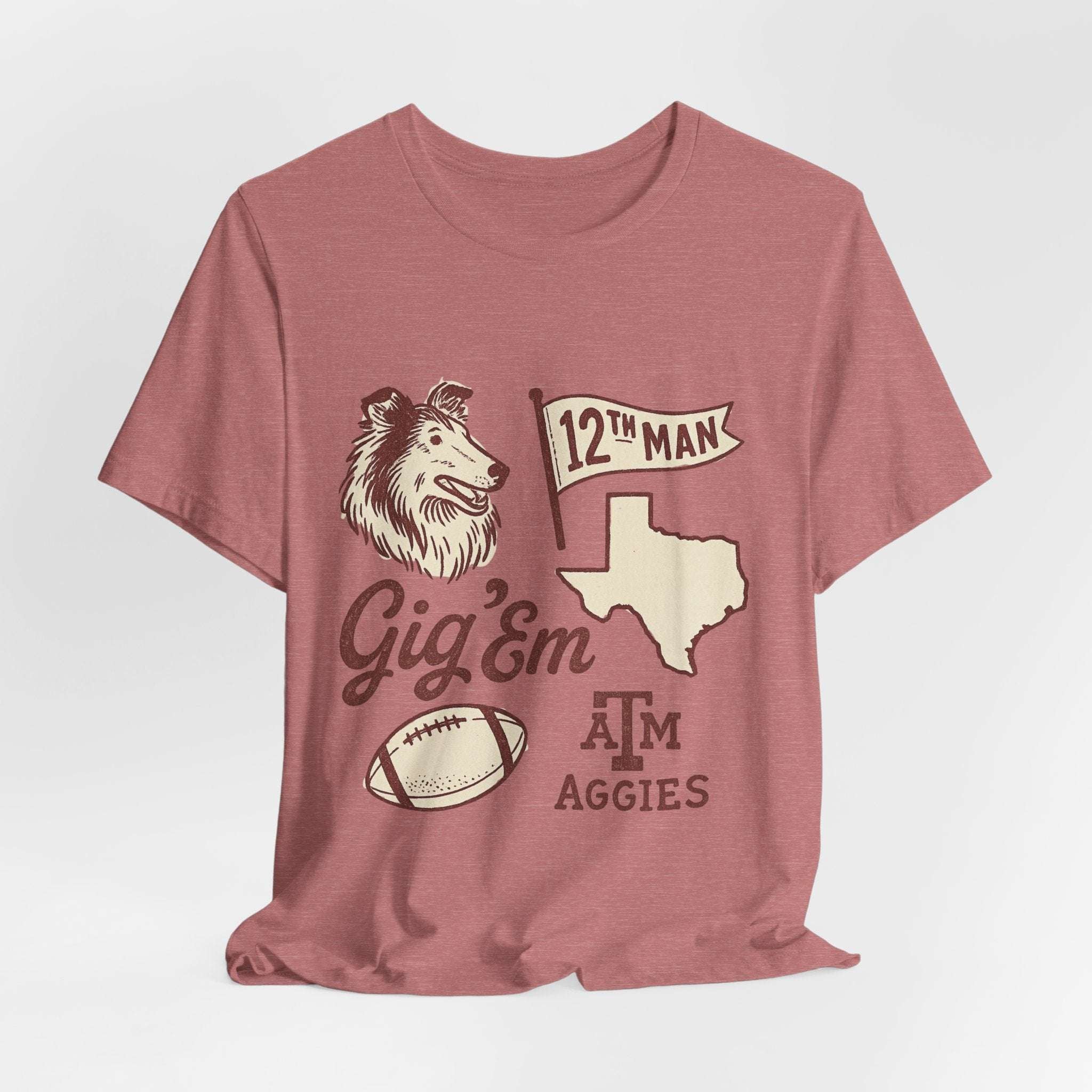 Texas A&M Aggies 12th Man Game Day T-Shirt | Gig ’Em Vintage Football Tee.