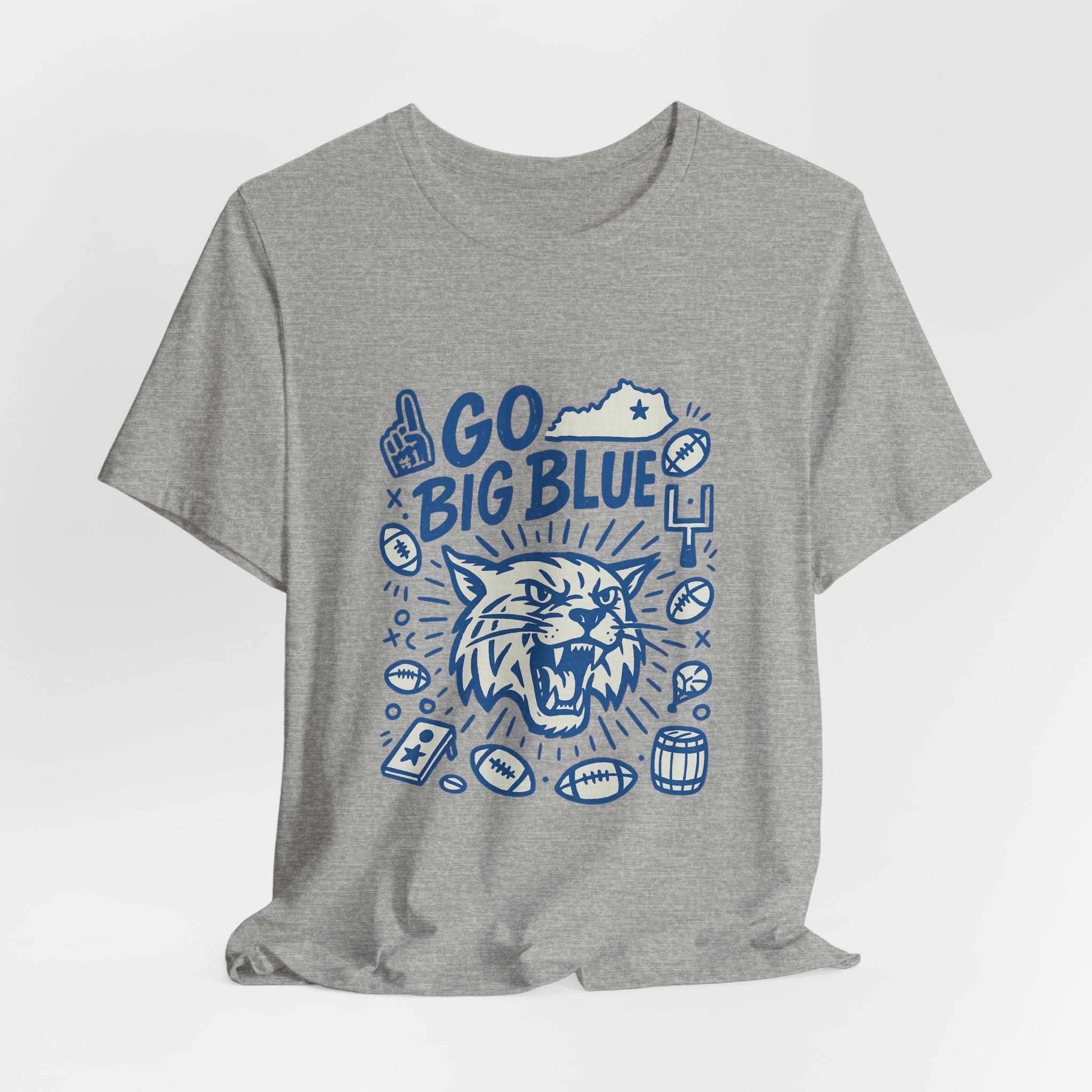 Kentucky Wildcats “Go Big Blue” T-Shirt – SEC Football Game Day Unisex Graphic Tee.