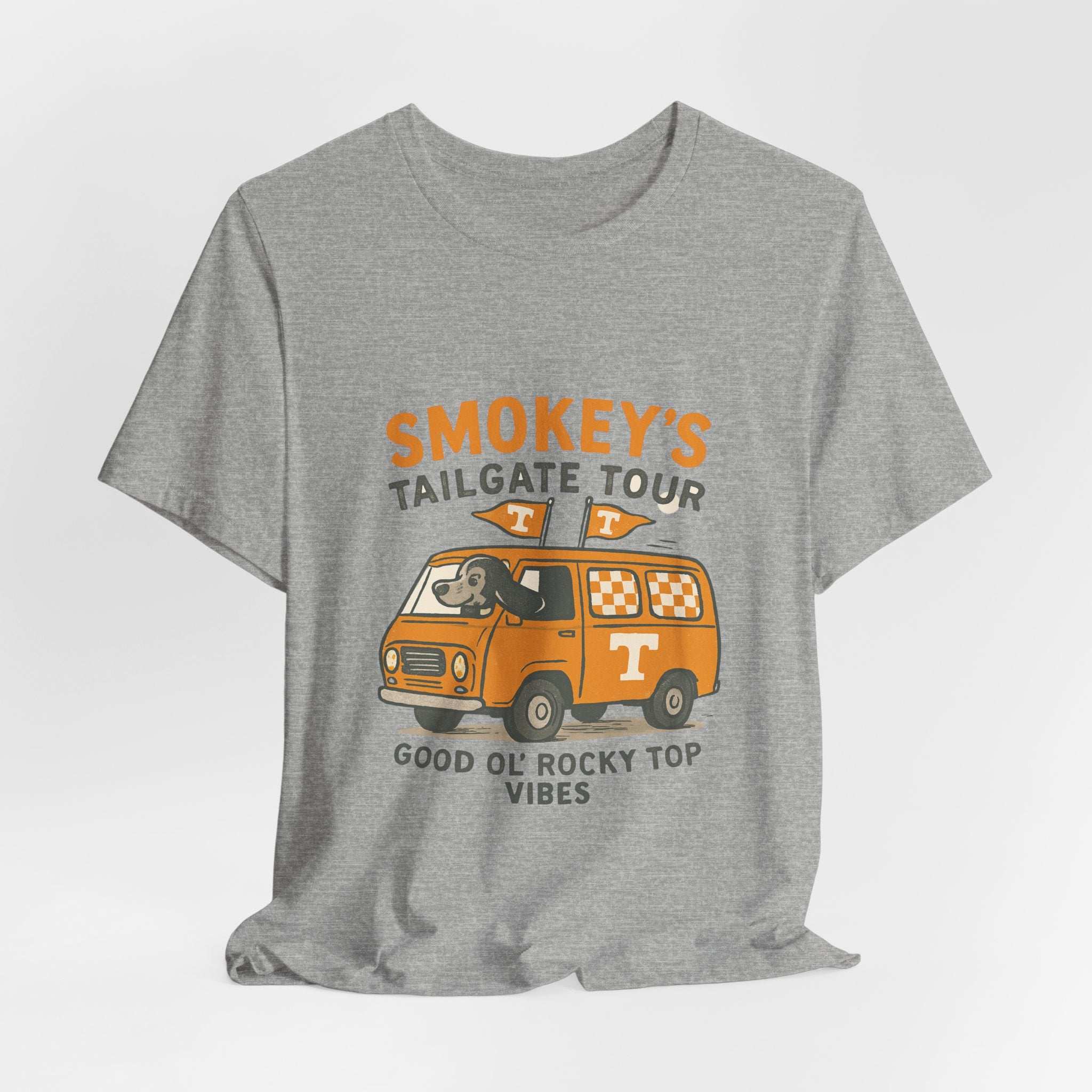 “Tennessee Volunteers Smokey’s Tailgate Tour T-Shirt – Rocky Top Vibes Game Day Shirt”.