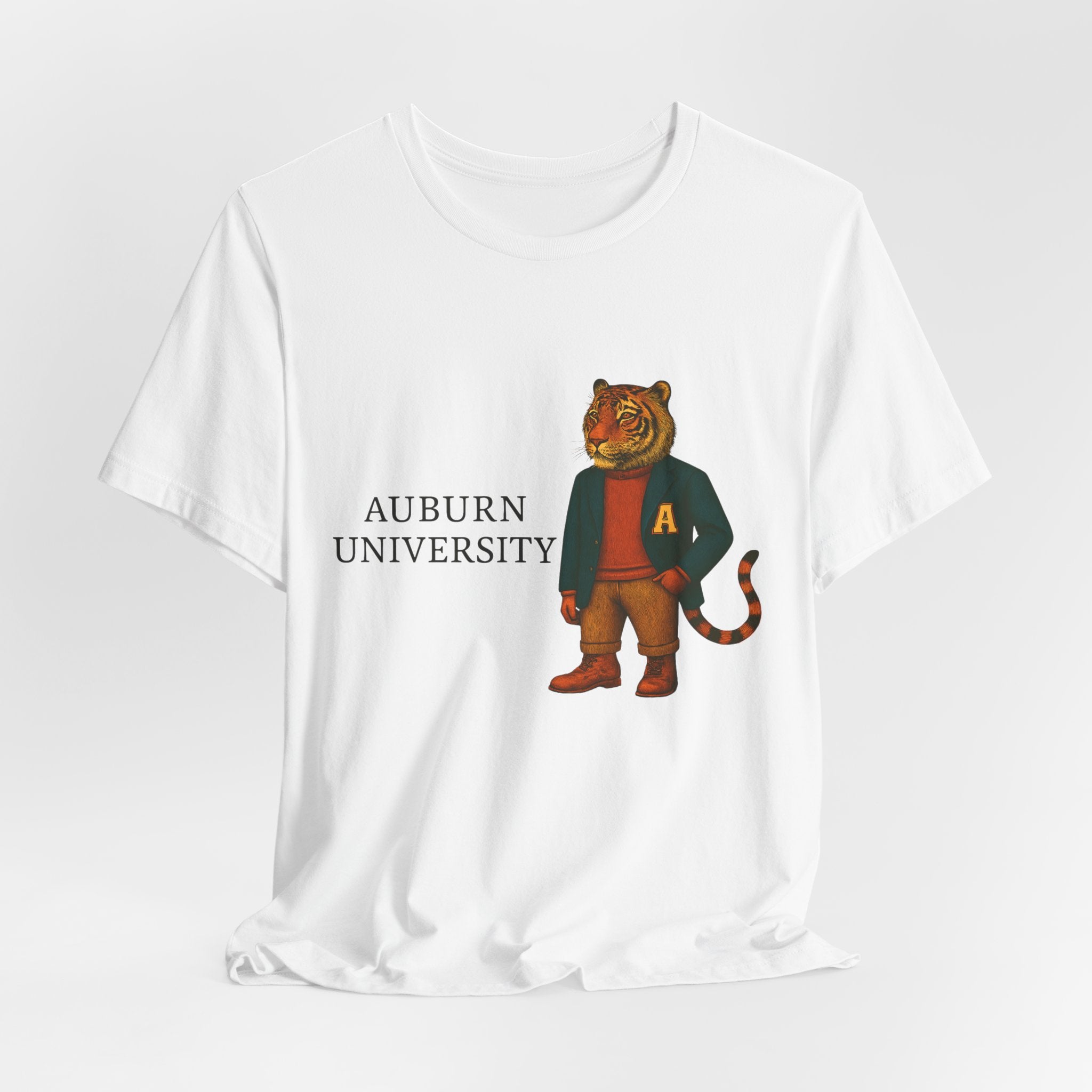 “Auburn University Preppy Tiger T-Shirt – Vintage Old Money Mascot Game Day Shirt”.