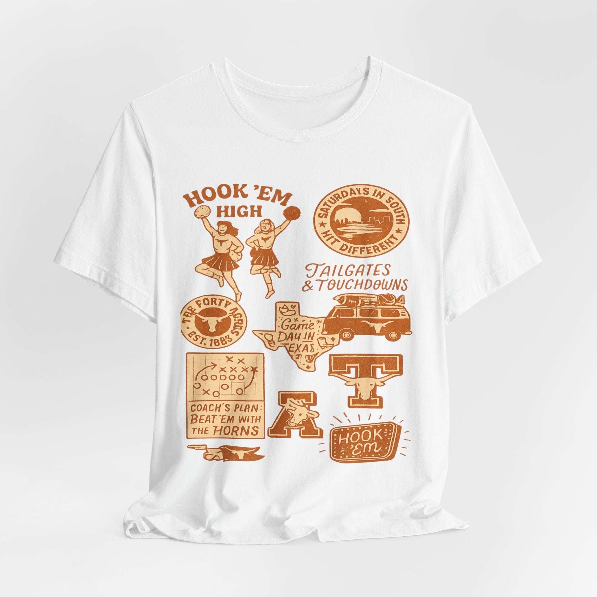 “Texas Longhorns Retro Doodle Game Day  T-Shirt –.