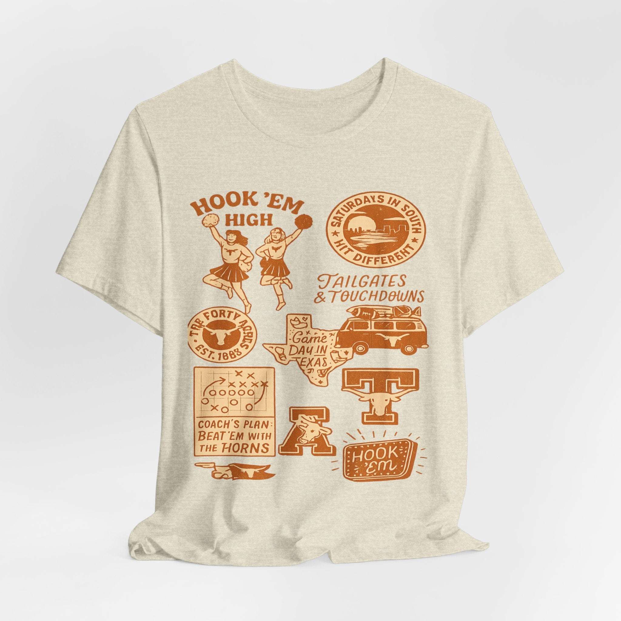 “Texas Longhorns Retro Doodle Game Day  T-Shirt –.
