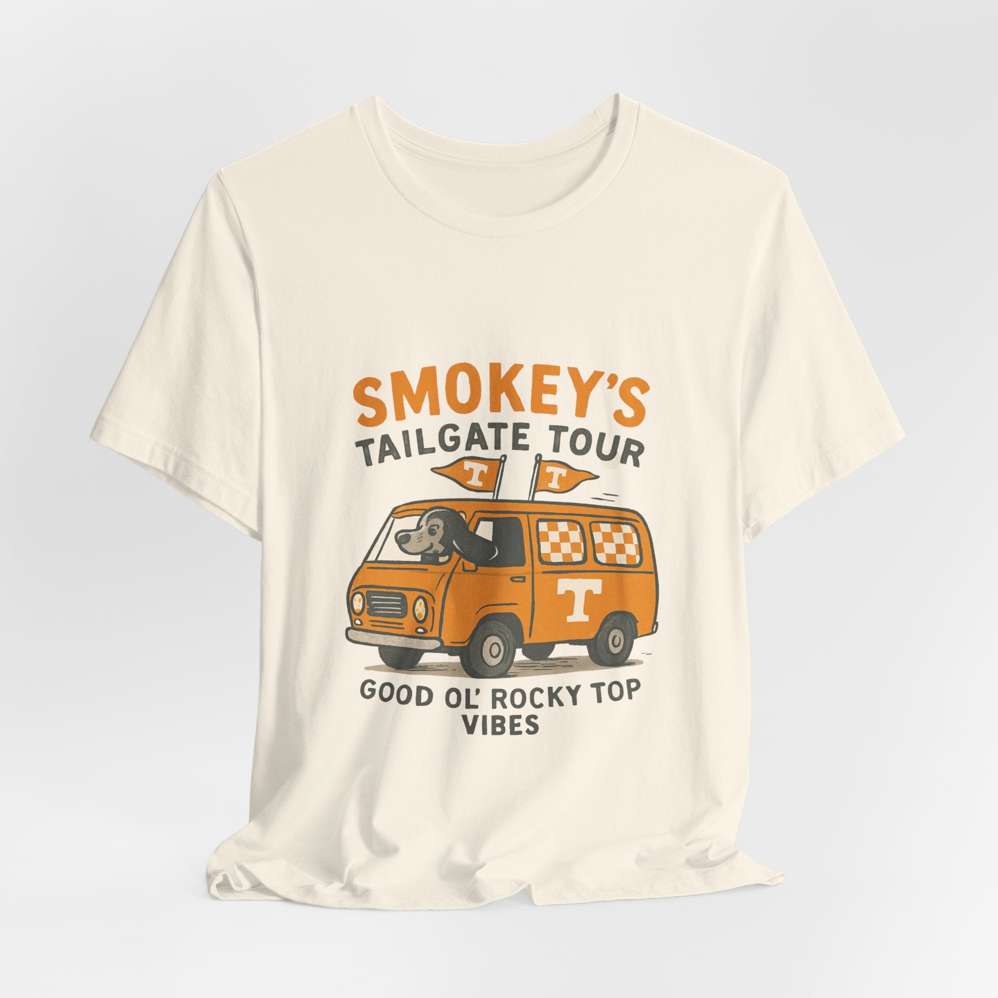 “Tennessee Volunteers Smokey’s Tailgate Tour T-Shirt – Rocky Top Vibes Game Day Shirt”.
