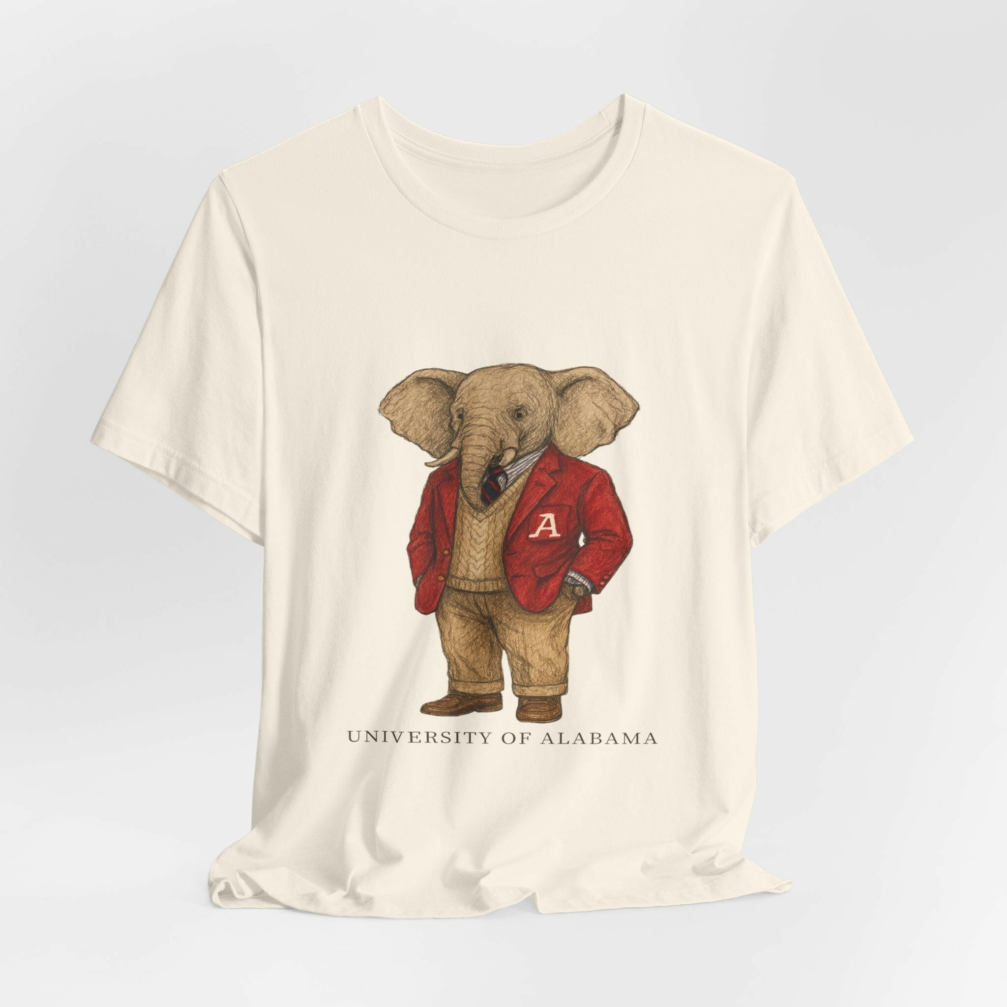 “Alabama Crimson Tide Preppy Elephant T-Shirt – Vintage Old Money Mascot Tee”.