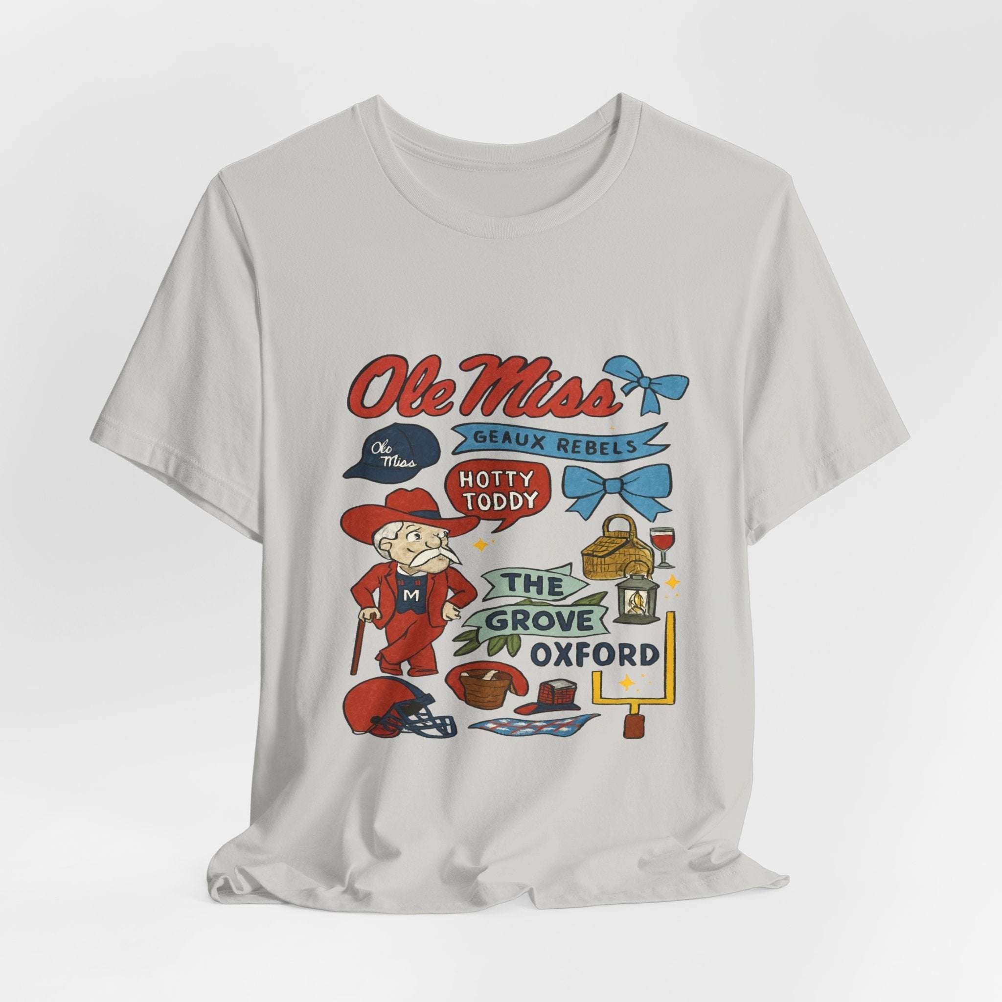 “Ole Miss Rebels Grove T-Shirt – Hotty Toddy Oxford Collage Game Day Shirt”.