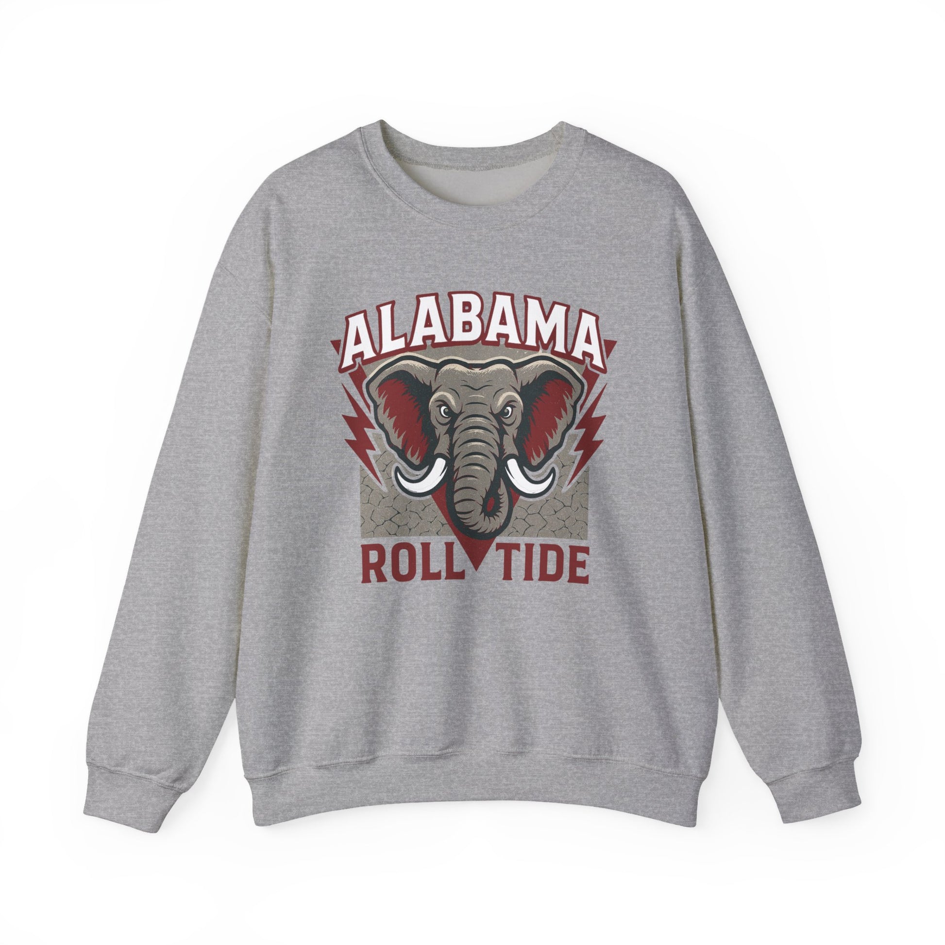 White Alabama Crimson Tide sweatshirt with vintage elephant mascot graphic and Roll Tide text – Antler & Ivy