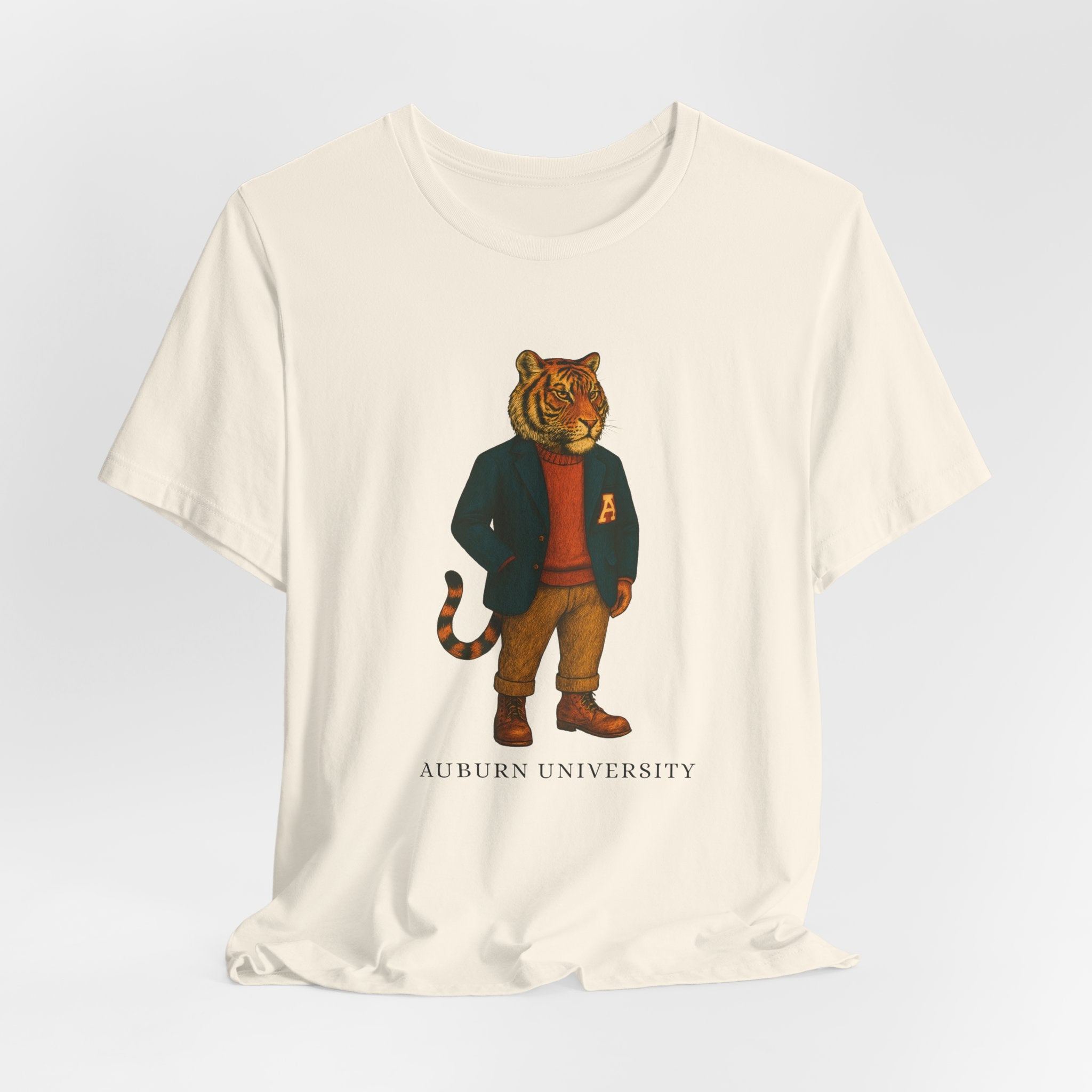 “Auburn University Preppy Tiger T-Shirt – Vintage Old Money Aubie Game Day Shirt”.