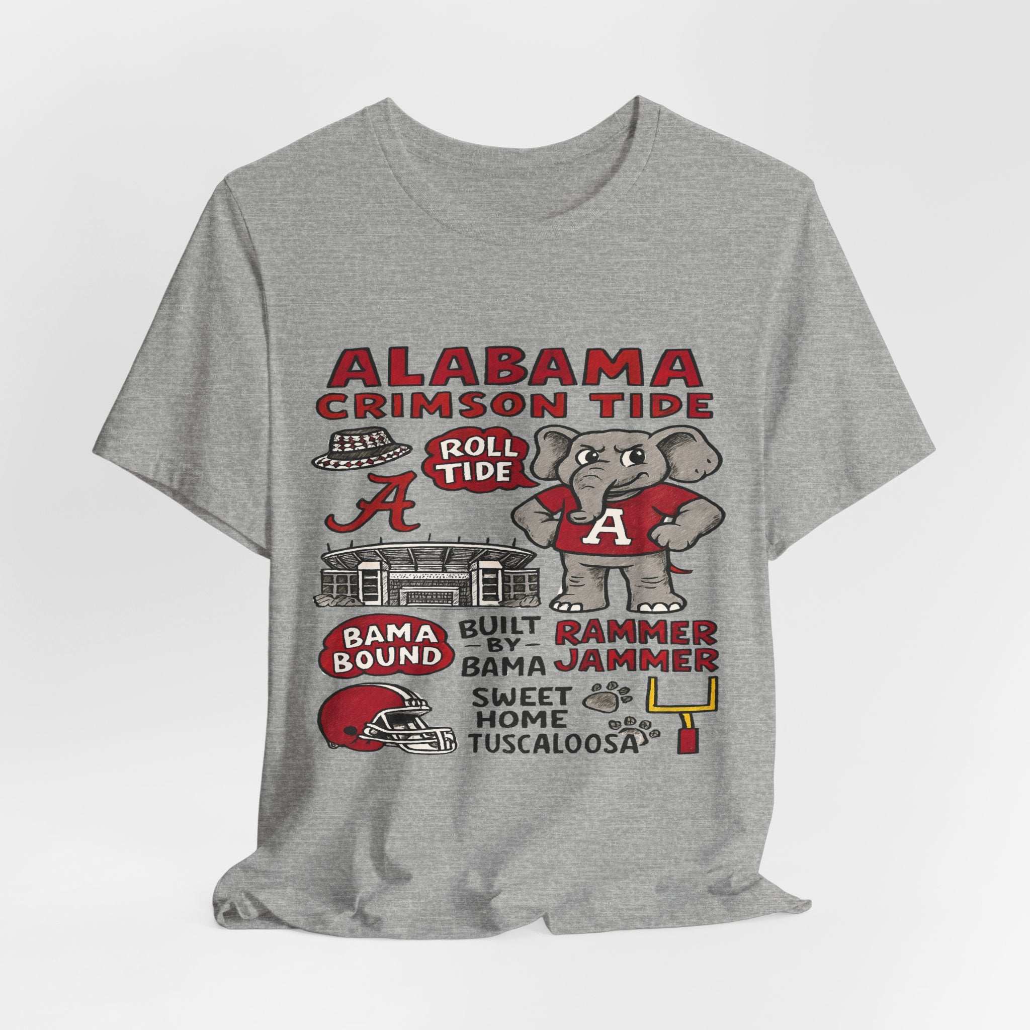Alabama Crimson Tide Tee - Unisex Jersey Short Sleeve T-Shirt for Game Day & College Events.