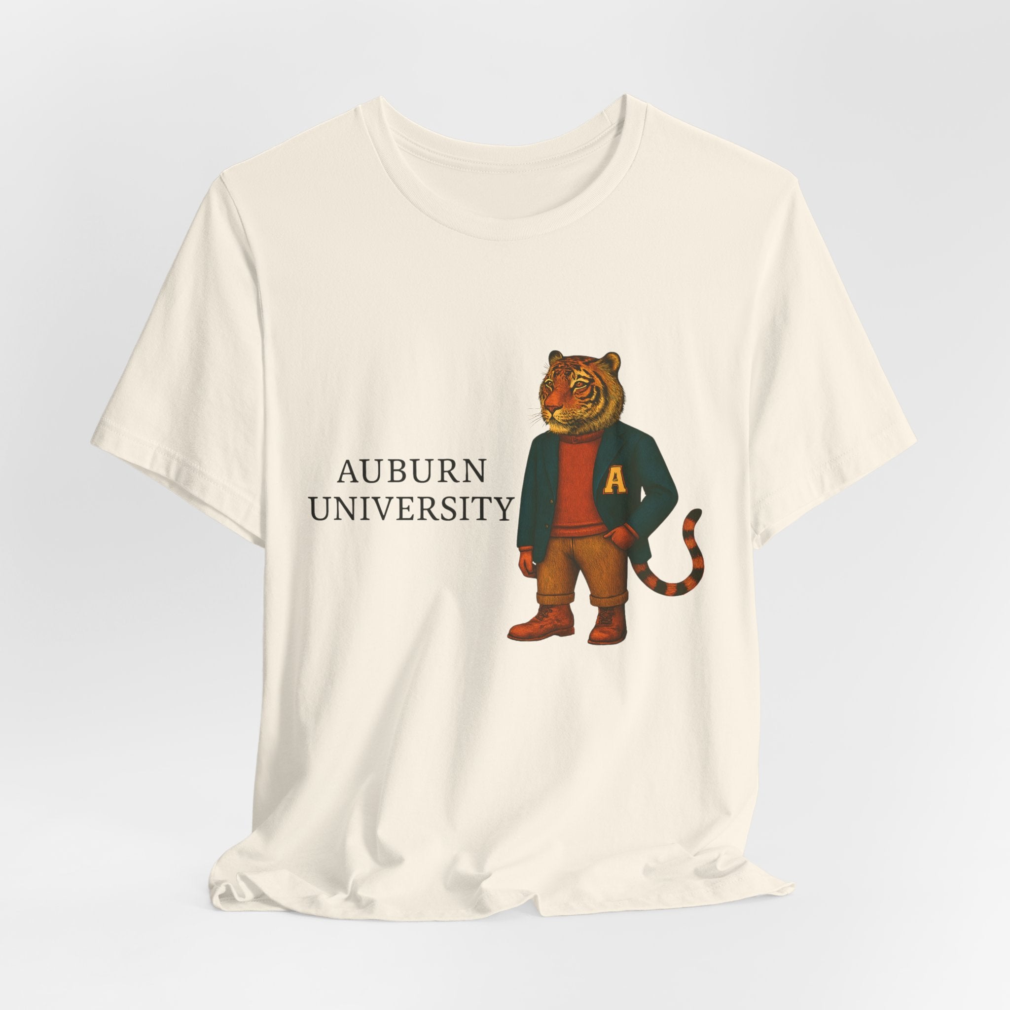 “Auburn University Preppy Tiger T-Shirt – Vintage Old Money Mascot Game Day Shirt”.
