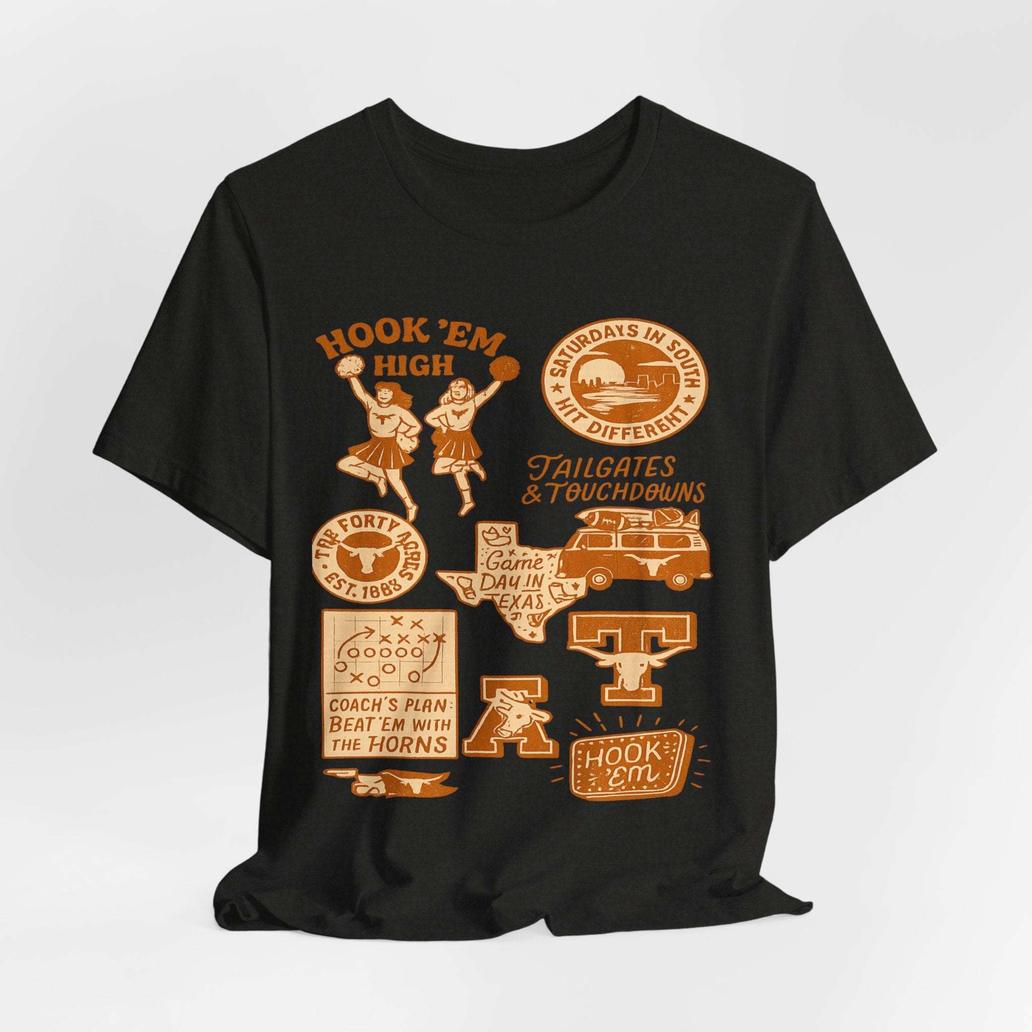 “Texas Longhorns Retro Doodle Game Day  T-Shirt –.
