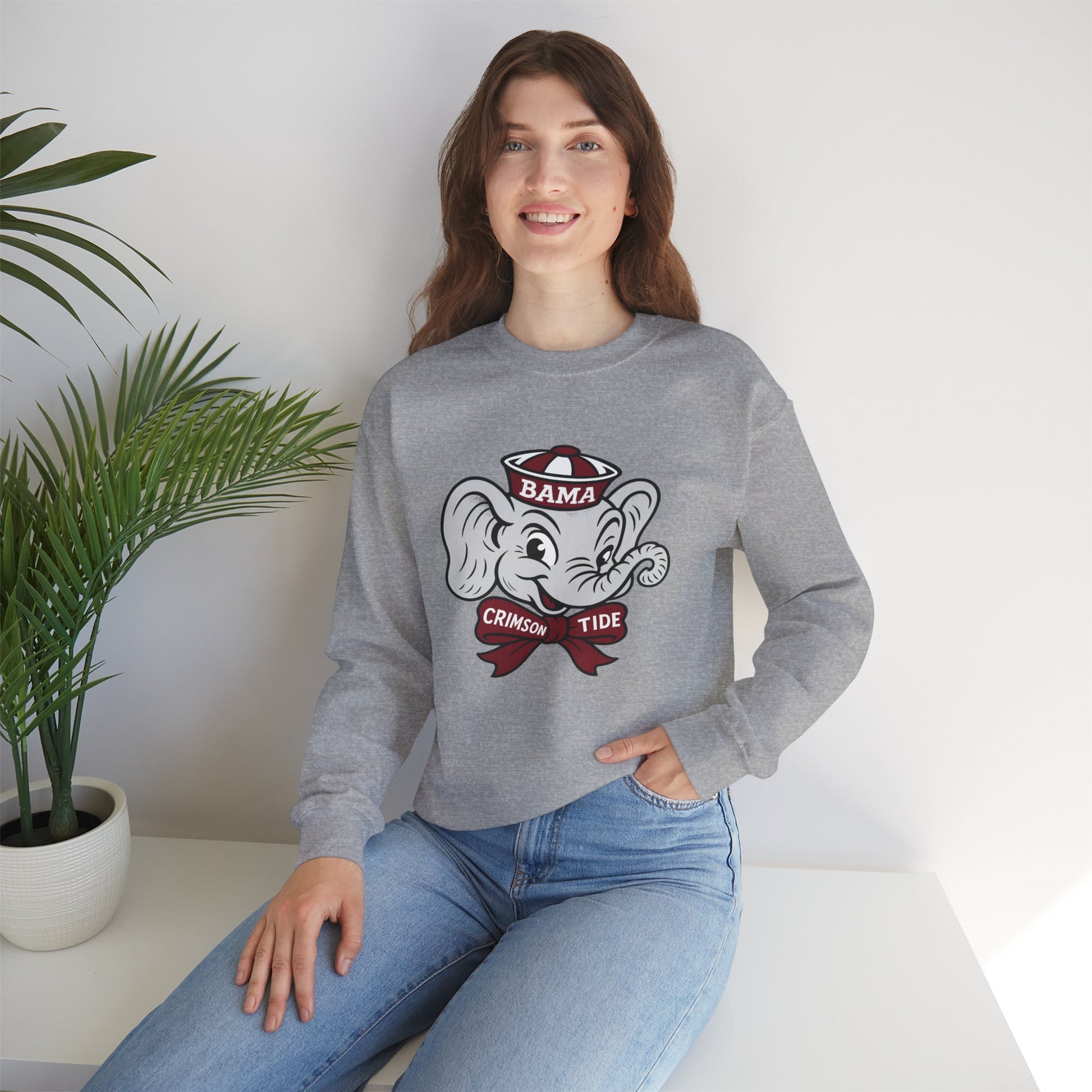 Vintage Alabama Crimson Tide crewneck sweatshirt for SEC football Saturdays and Tuscaloosa tailgates
