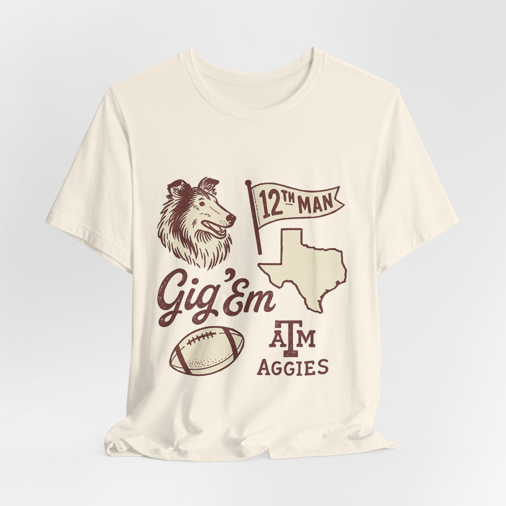 Texas A&M Aggies 12th Man Game Day T-Shirt | Gig ’Em Vintage Football Tee.