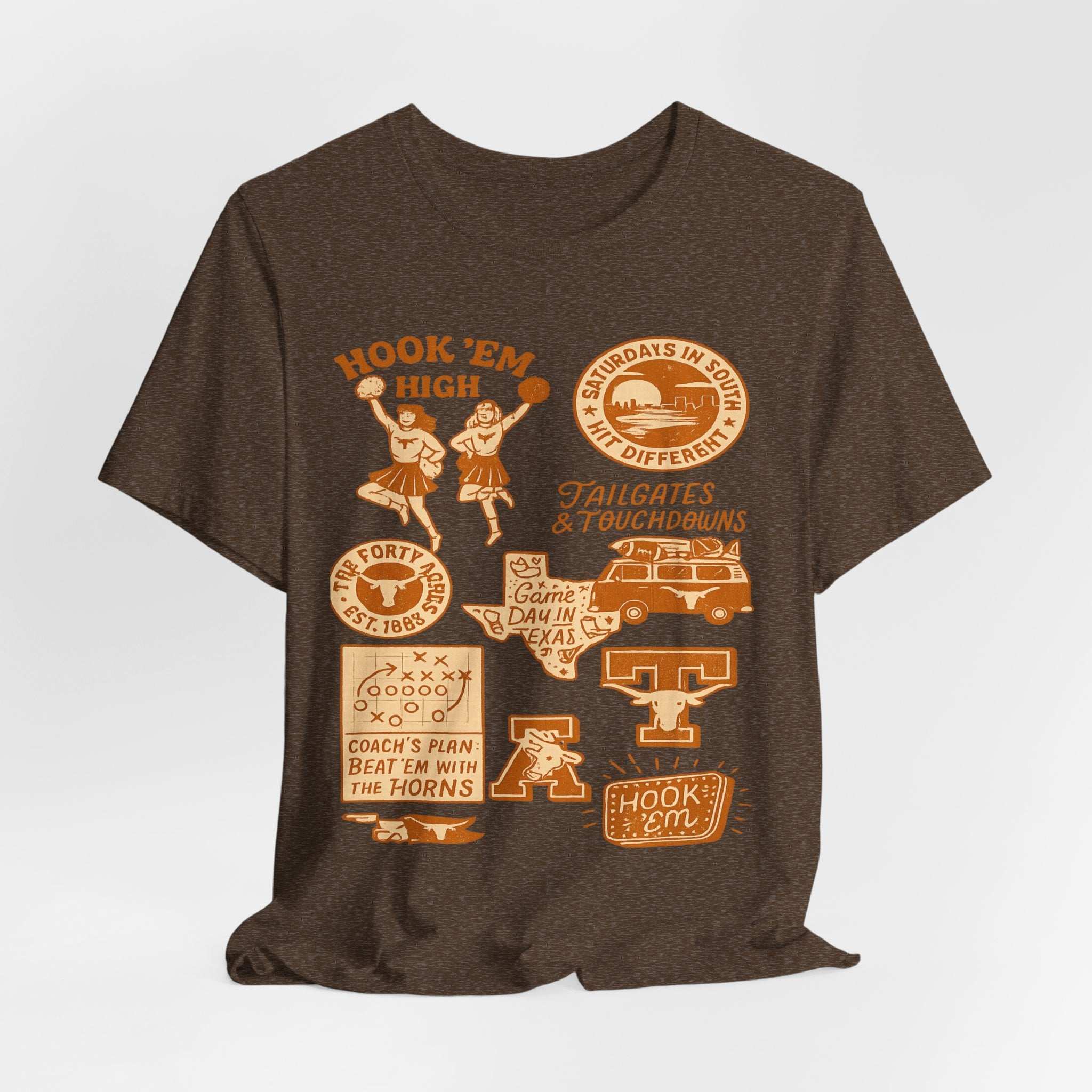“Texas Longhorns Retro Doodle Game Day  T-Shirt –.