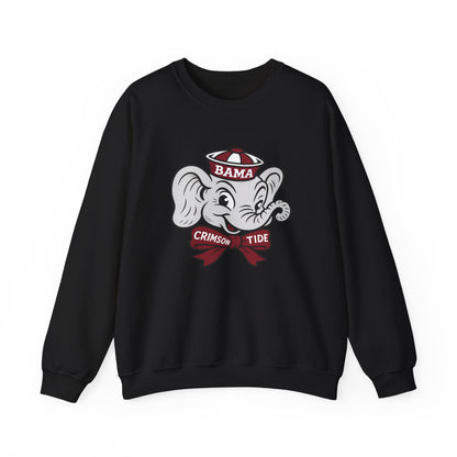 Alabama Crimson Tide sweatshirt with vintage Big Al elephant mascot graphic in crimson