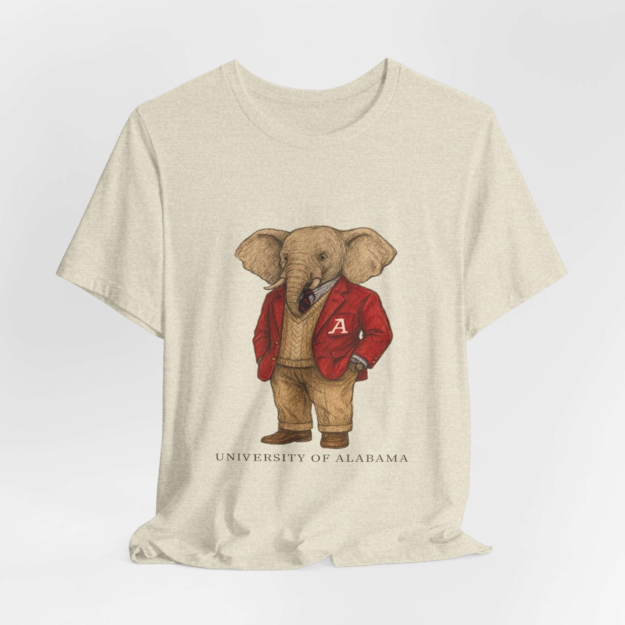 “Alabama Crimson Tide Preppy Elephant T-Shirt – Vintage Old Money Mascot Tee”.