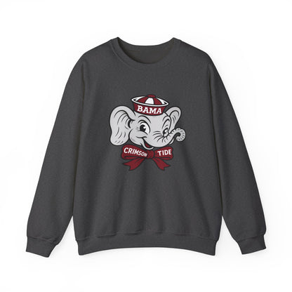 Unisex Alabama gameday sweatshirt in white with retro mascot design for men and women