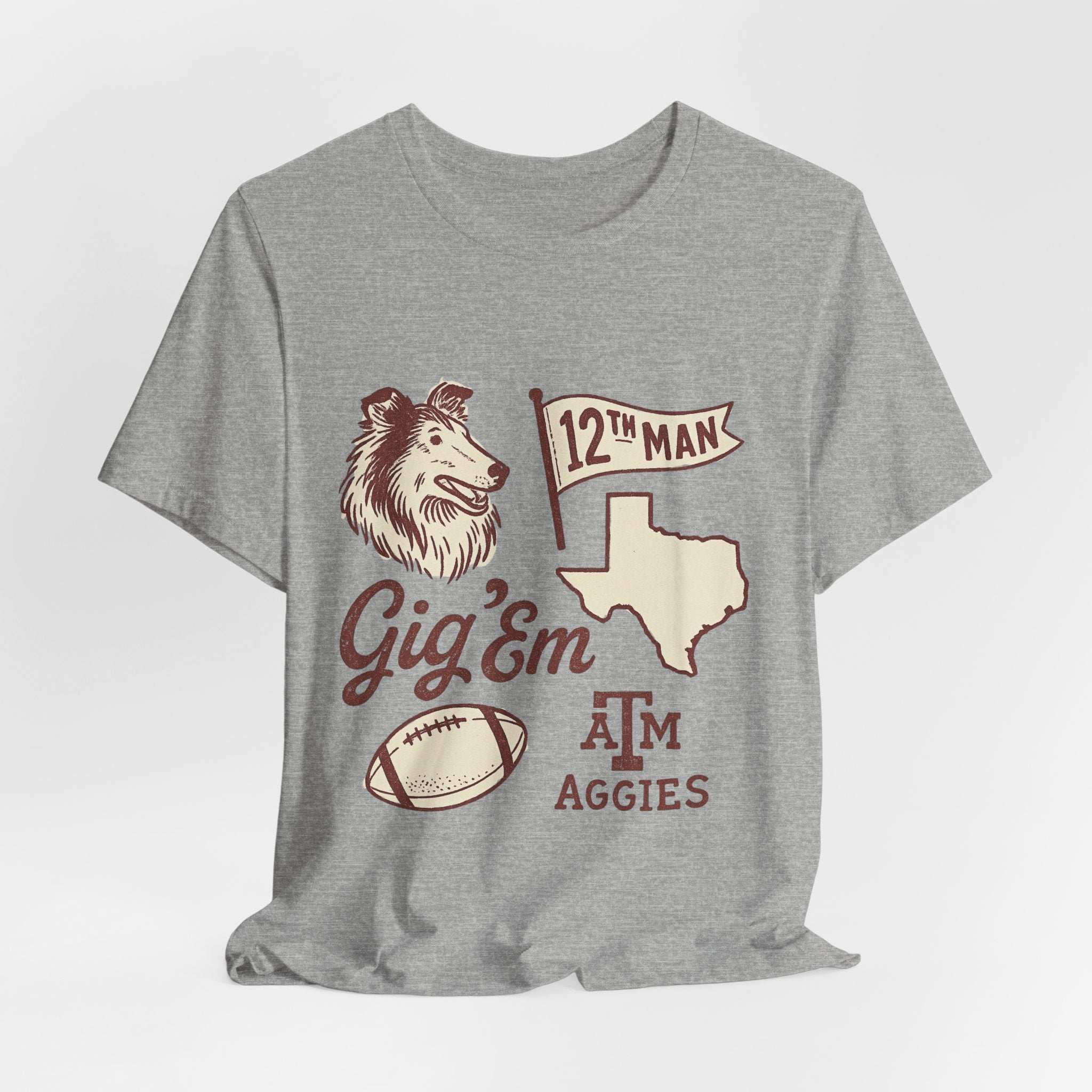 Texas A&M Aggies 12th Man Game Day T-Shirt | Gig ’Em Vintage Football Tee.