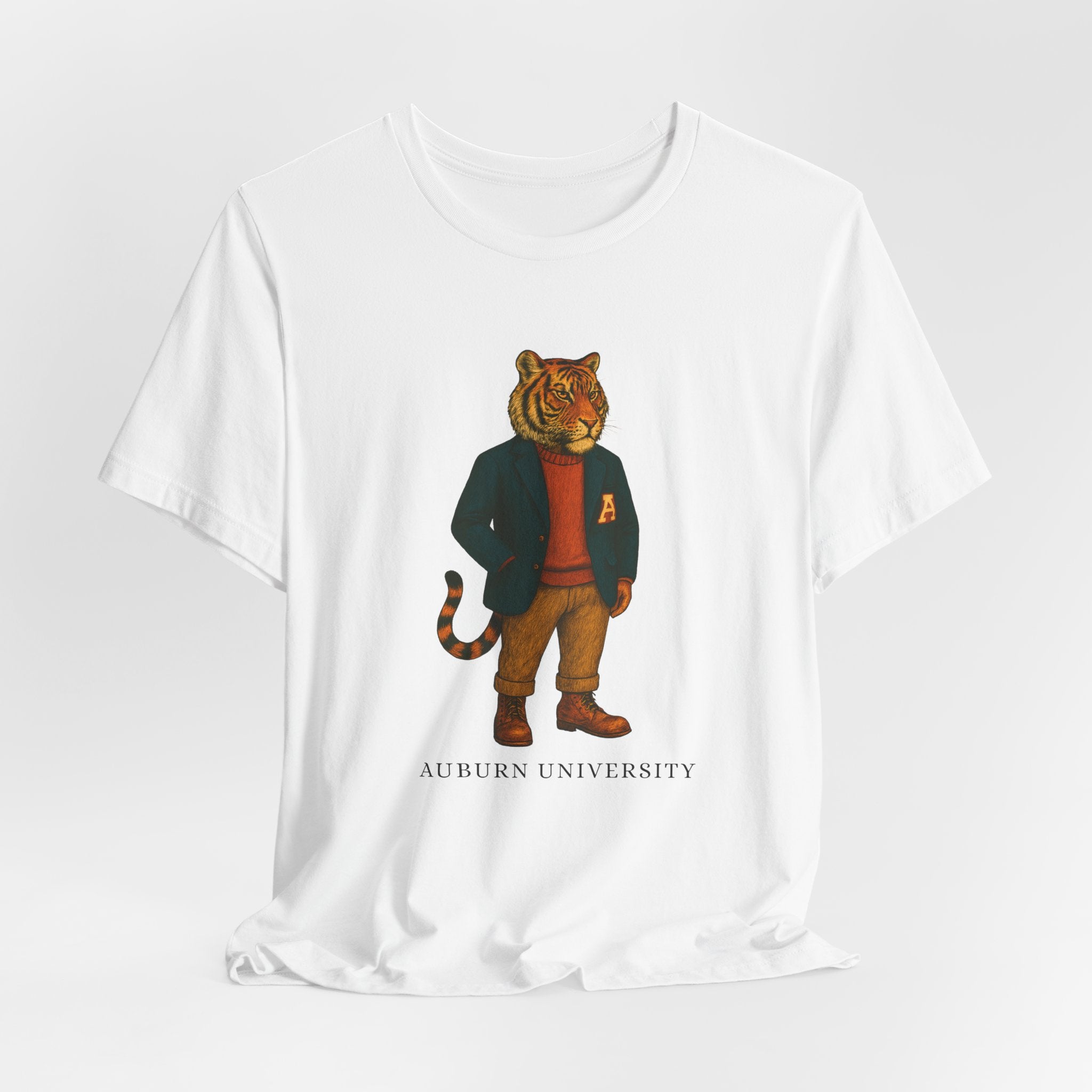 “Auburn University Preppy Tiger T-Shirt – Vintage Old Money Aubie Game Day Shirt”.