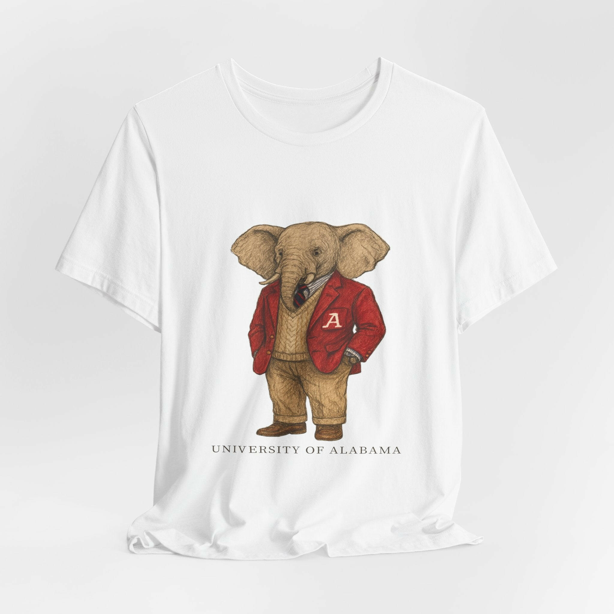 “Alabama Crimson Tide Preppy Elephant T-Shirt – Vintage Old Money Mascot Tee”.