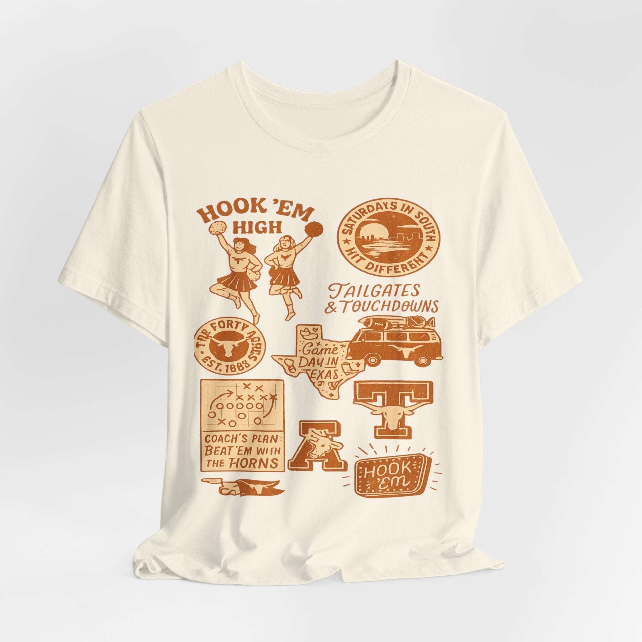 “Texas Longhorns Retro Doodle Game Day  T-Shirt –.