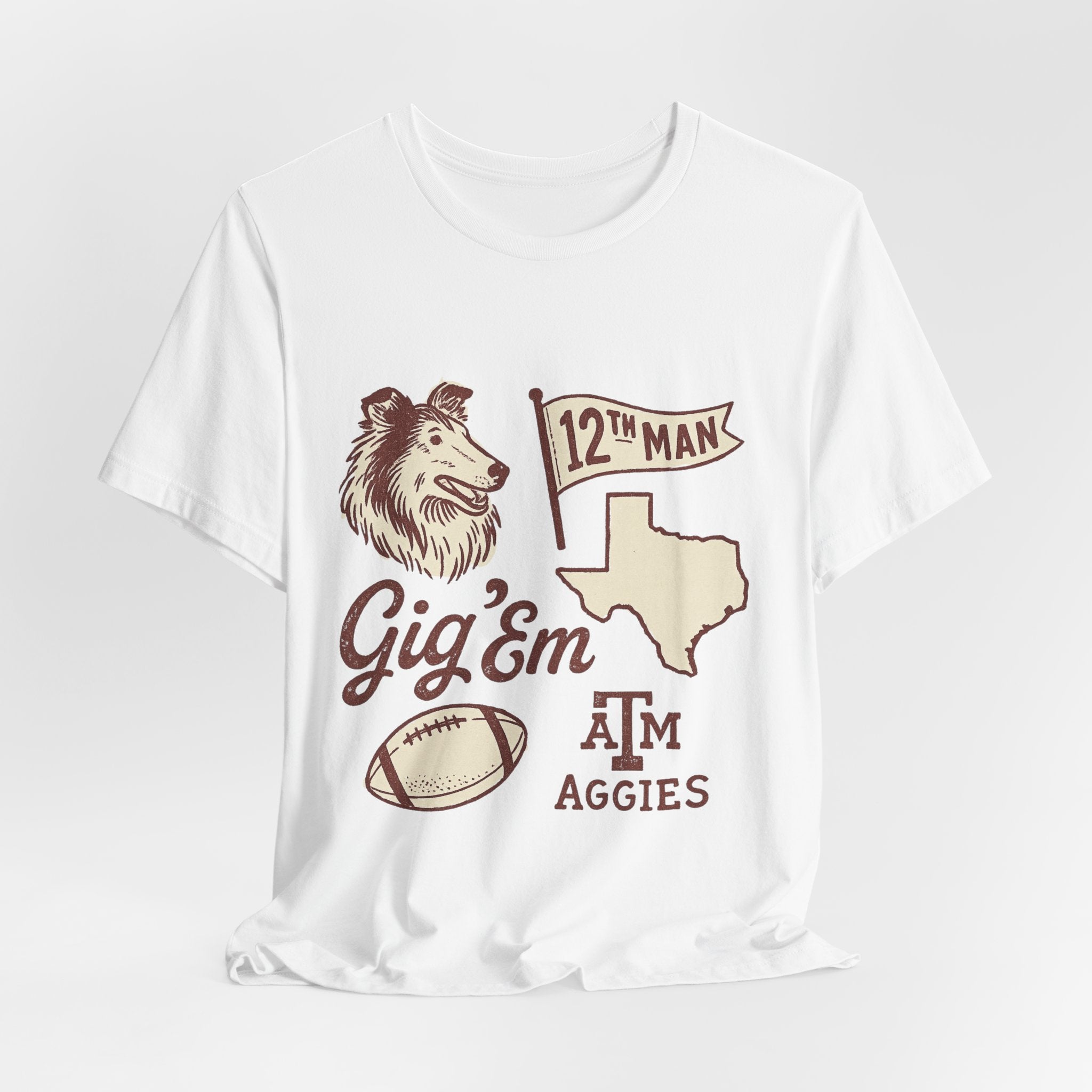 Texas A&M Aggies 12th Man Game Day T-Shirt | Gig ’Em Vintage Football Tee.