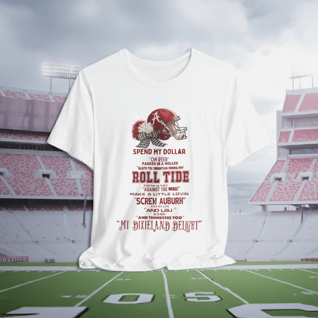 Alabama Crimson Tide Dixieland Delight T-Shirt – Roll Tide SEC Football Gameday Tee.