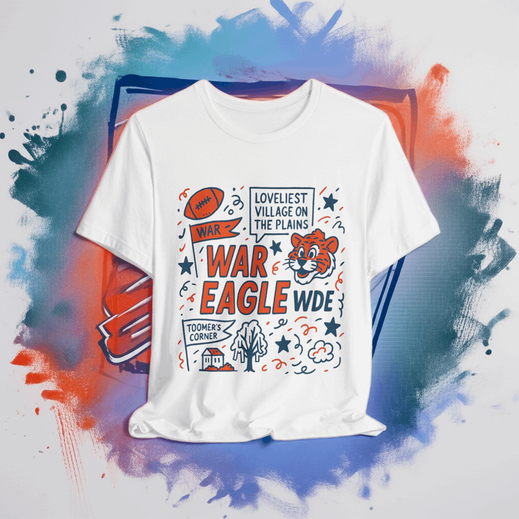 “Auburn Tigers War Eagle Doodle T-Shirt.
