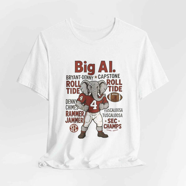 “Alabama Crimson Tide Big Al T-Shirt – Roll Tide Mascot Collage Game Day Shirt”