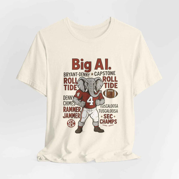 “Alabama Crimson Tide Big Al T-Shirt – Roll Tide Mascot Collage Game Day Shirt”