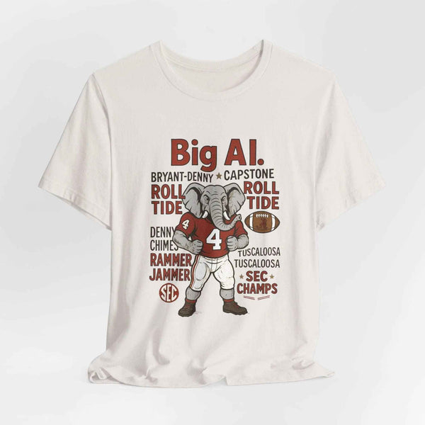 “Alabama Crimson Tide Big Al T-Shirt – Roll Tide Mascot Collage Game Day Shirt”