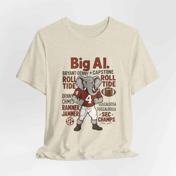 “Alabama Crimson Tide Big Al T-Shirt – Roll Tide Mascot Collage Game Day Shirt”