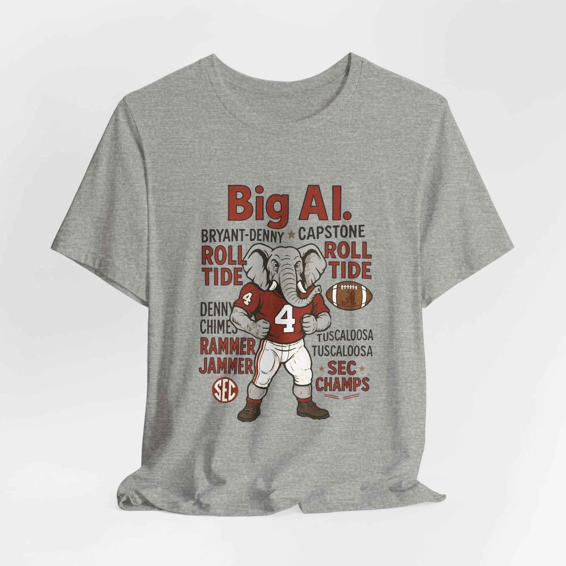 “Alabama Crimson Tide Big Al T-Shirt – Roll Tide Mascot Collage Game Day Shirt”