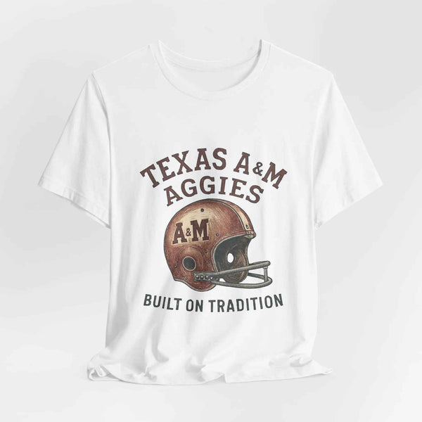 “Texas A&M Aggies Vintage Helmet T-Shirt – Built on Tradition Game Day Shirt”