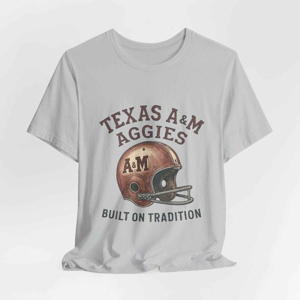 “Texas A&M Aggies Vintage Helmet T-Shirt – Built on Tradition Game Day Shirt”