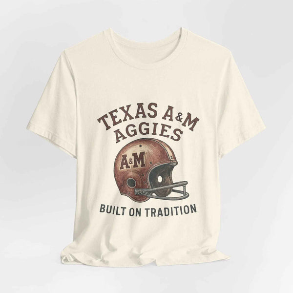 “Texas A&M Aggies Vintage Helmet T-Shirt – Built on Tradition Game Day Shirt”