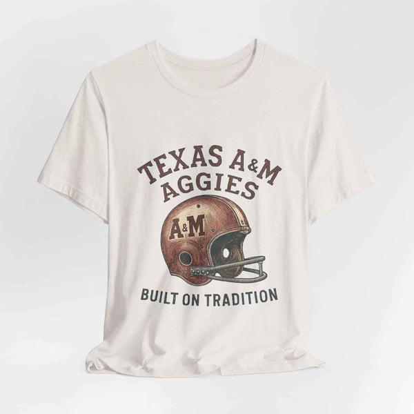 “Texas A&M Aggies Vintage Helmet T-Shirt – Built on Tradition Game Day Shirt”