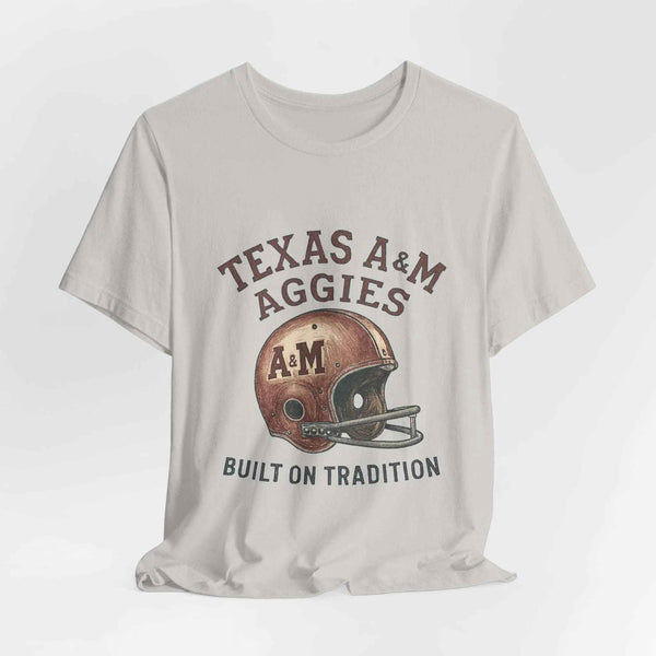 “Texas A&M Aggies Vintage Helmet T-Shirt – Built on Tradition Game Day Shirt”