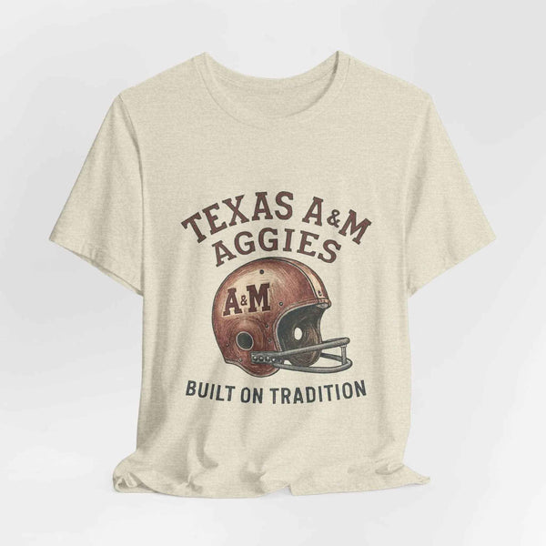 “Texas A&M Aggies Vintage Helmet T-Shirt – Built on Tradition Game Day Shirt”
