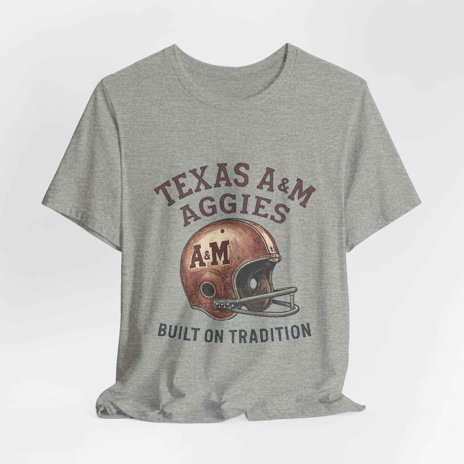 “Texas A&M Aggies Vintage Helmet T-Shirt – Built on Tradition Game Day Shirt”